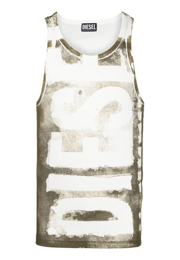 Diesel all-over logo lettering tank top - Weiß