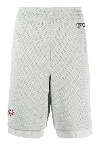 Diesel diagonal stripe-print track shorts - Grau