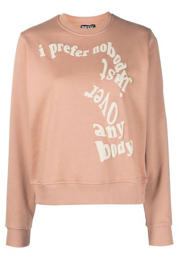 Diesel slogan-detail crew-neck sweatshirt - Nude