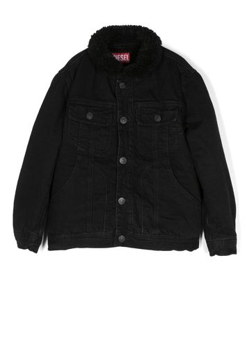 Diesel Kids logo-patch denim jacket - Schwarz