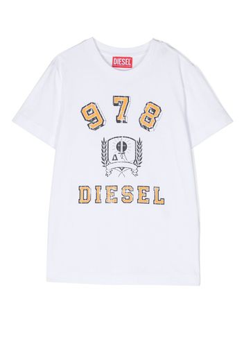 Diesel Kids T-Shirt mit Logo-Print - Weiß