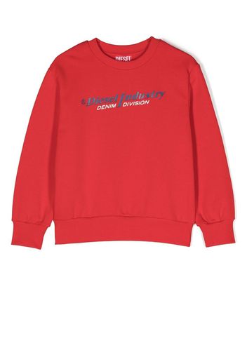 Diesel Kids logo-print cotton jumper - Rot