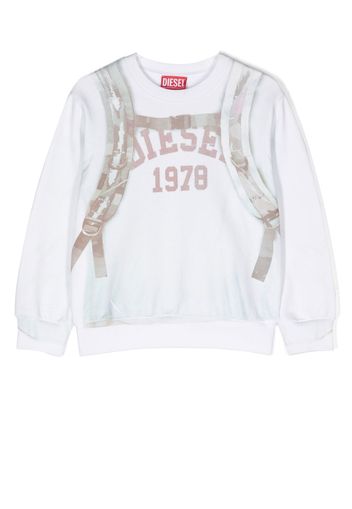 Diesel Kids Pullover mit Trompe-l'oeil-Print - Nude