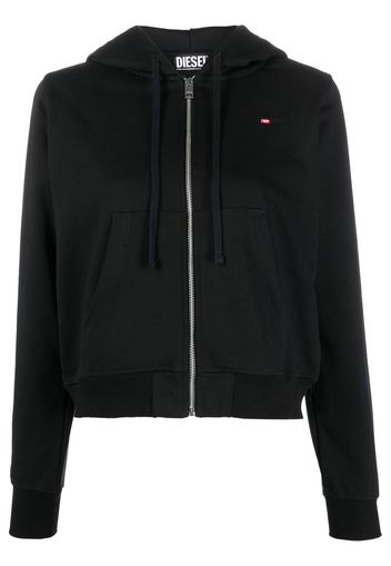 Diesel drawstring zipped hoodie - Schwarz