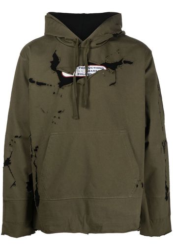 Diesel paint-splatter cotton hoodie - Grün