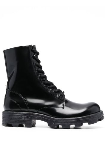 Diesel Hammer polished lace-up boots - Schwarz