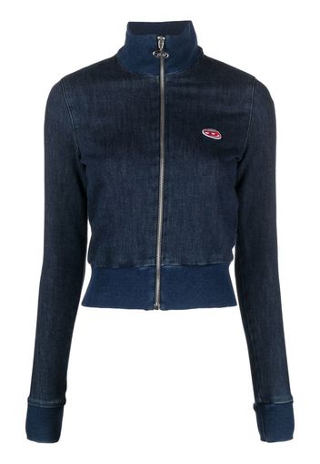 Diesel high-neck cropped denim jacket - Blau