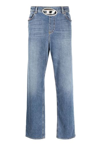 Diesel straight-leg logo-buckle detail jeans - Blau