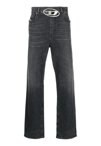 Diesel Slim-Fit-Jeans mit Logo-Schnalle - Grau