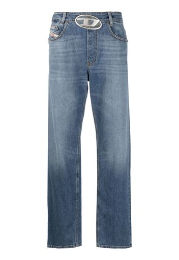 Diesel logo-plaque straight-leg jeans - Blau