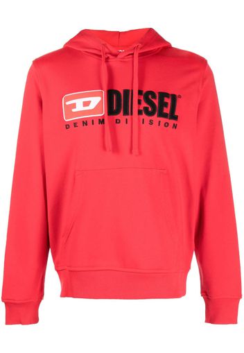 Diesel logo-patch cotton-blend hoodie - Rot