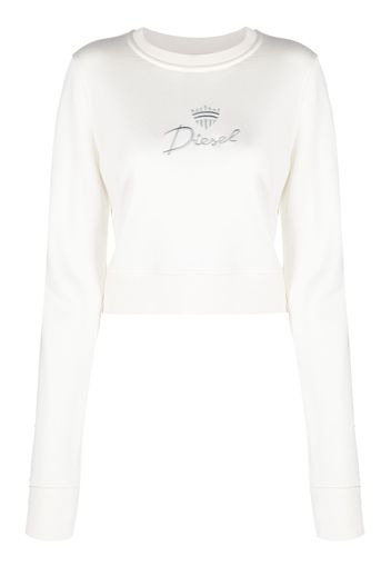 Diesel logo-embroidered long-sleeve top - Weiß