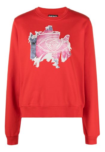 Diesel graphic-print cotton sweatshirt - Rot