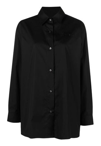 Diesel logo-embroidered cotton shirt - Schwarz