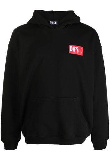 Diesel logo-patch hoodie - Schwarz