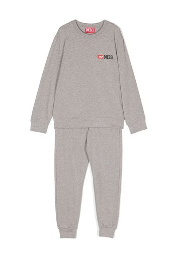 Diesel Kids Pyjama mit Logo-Print - Grau