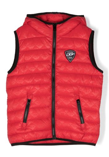 Diesel Kids Jkop logo-patch quilted gilet - Rot