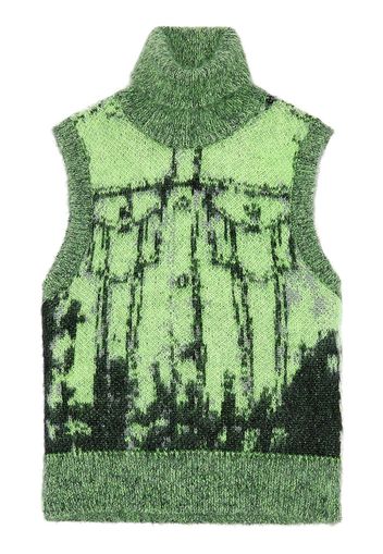 Diesel M-Sifnos patterned intarsia-knit vest - Grün