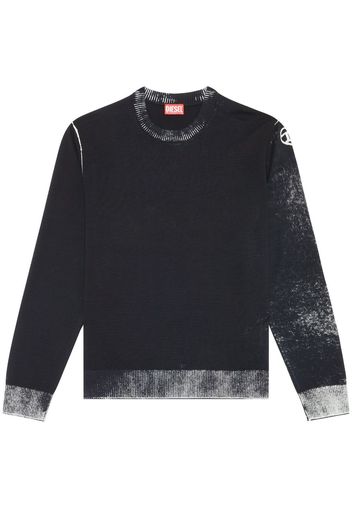 Diesel reversed-effect cotton jumper - Schwarz