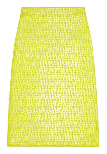 Diesel monogram-print knitted midi skirt - Gelb