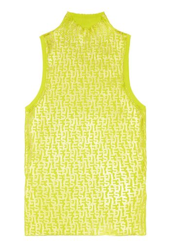 Diesel monogram-print cotton tank top - Gelb