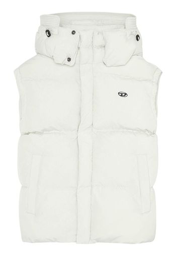 Diesel logo-patch hooded gilet - Weiß