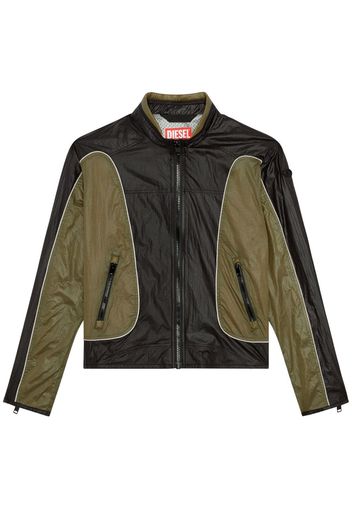 Diesel colour-block panelled bomber jacket - Grün