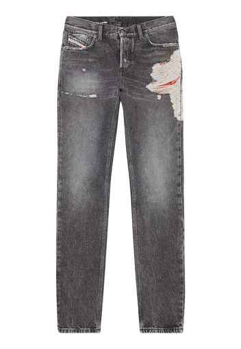 Diesel Gerade Jeans mit Distressed-Detail - Schwarz