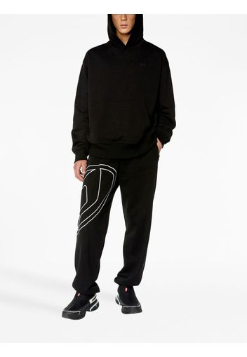 Diesel logo-embroidered cotton track pants - Schwarz