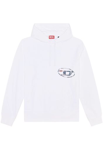 Diesel logo-print cotton hoodie - Weiß