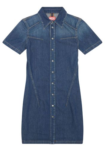 Diesel short-sleeve denim shirt dress - Blau