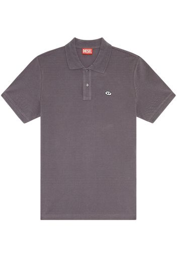 Diesel logo-patch cotton polo shirt - Grau