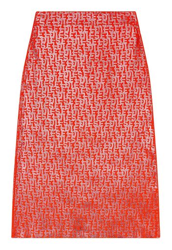Diesel monogram-print devoré skirt - Rot