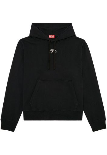 Diesel logo-plaque cotton hoodie - Schwarz