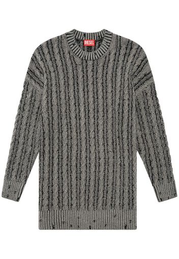 Diesel cable-knit drop-shoulder jumper - Grau