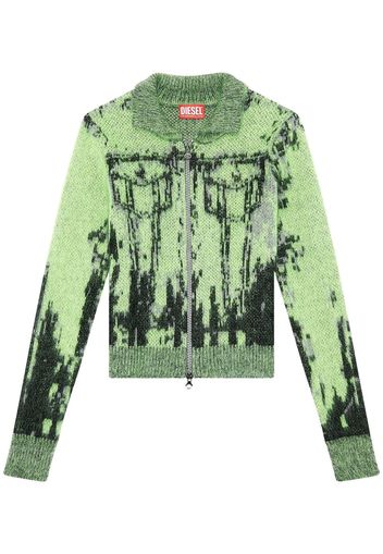 Diesel M-Taphos patterned intarsia-knit jumper - Grün