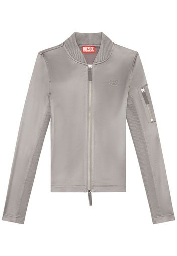 Diesel logo-embroidered zipped jacket - Grau