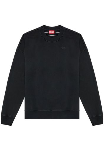 Diesel ripped logo-embroidered cotton sweatshirt - Schwarz