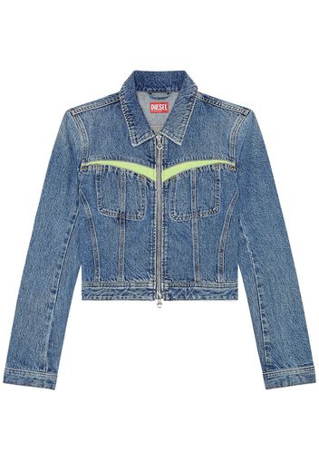 Diesel Slim-fit panelled trucker jacket - Blau