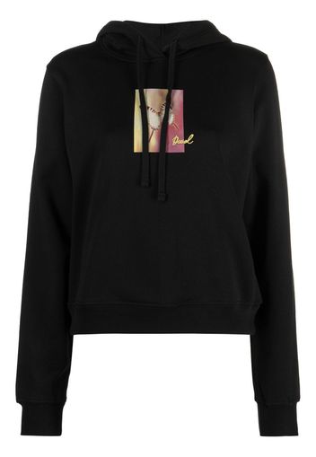 Diesel butterfly print drawstring hoodie - Schwarz