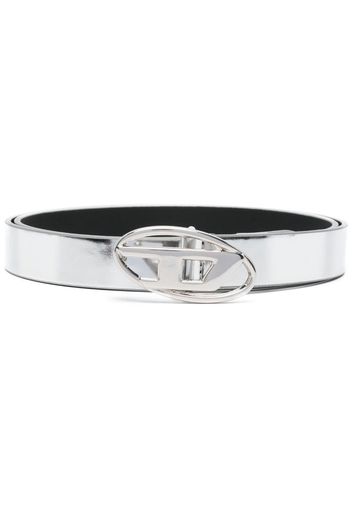 Diesel oval logo-plaque belt - Silber