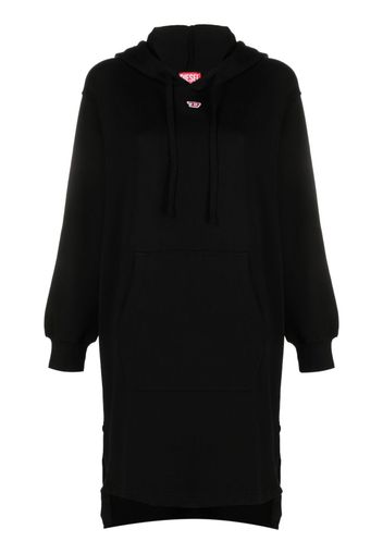 Diesel D logo-patch hoodie dress - Schwarz