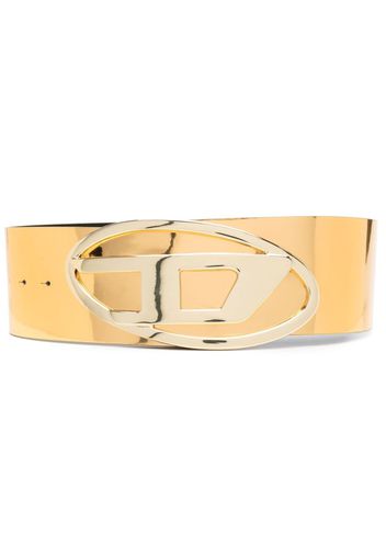 Diesel logo-plaque metallic belt - Gold