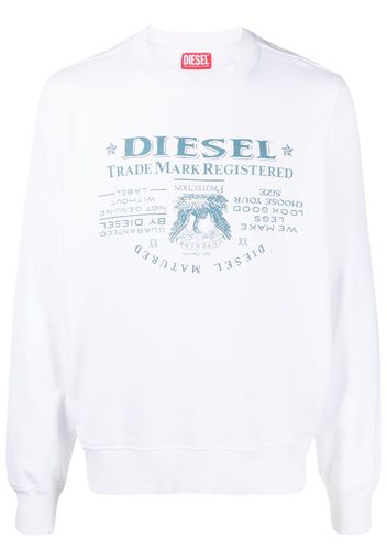 Diesel logo-print cotton sweatshirt - Weiß