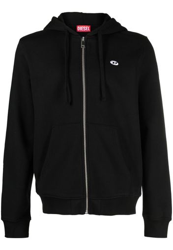 Diesel logo-patch hooded jacket - BLACK