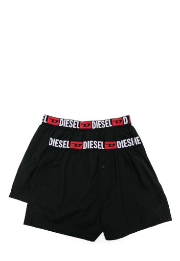 Diesel logo-waistband cotton boxers set - Schwarz