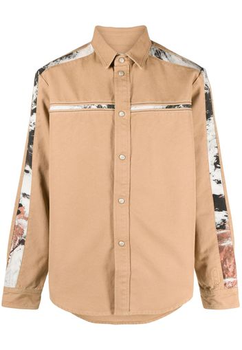 Diesel logo-embroidered cotton shirt - Nude
