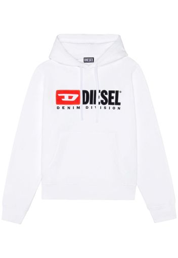 Diesel logo-patch cotton-blend hoodie - Weiß