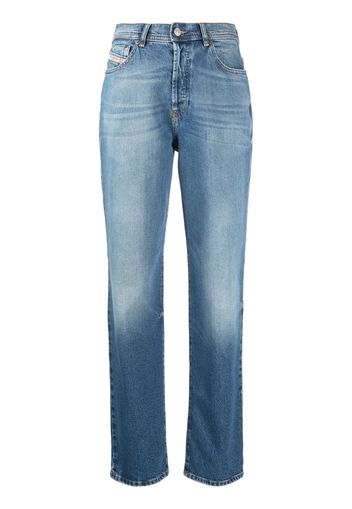 Diesel high-waist logo-patch jeans - Blau