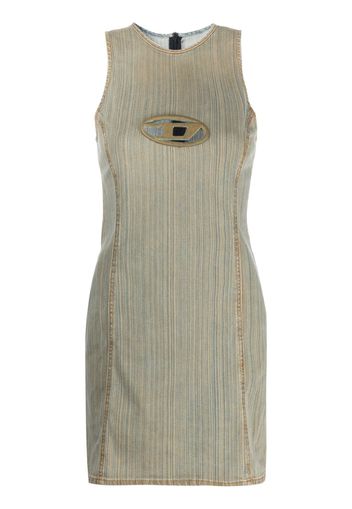 Diesel logo-plaque striped minidress - Nude